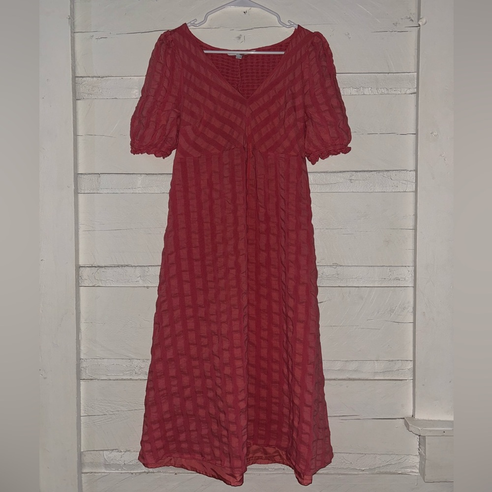 The Nines by Hatch (Target) Maternity Textured Puff-Sleeve Midi Dress – Size S
